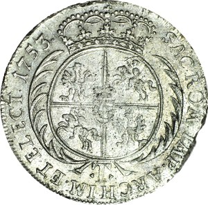 R-, August III Sas, Tymf 1753, Leipzig, rare