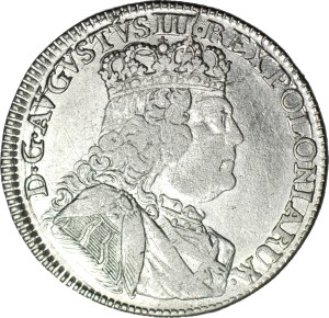 Augustus III Sas, Ort 1754, Leipzig, medium bust, beautiful