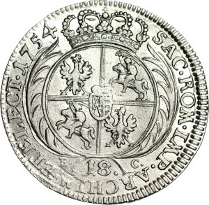Augustus III Sas, Ort 1754, Leipzig, medium bust, beautiful