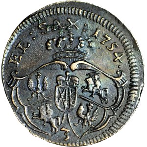 RRR-, August III Sas, Grosz 1754 - litera 3, Drezno?