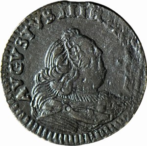 August III Sas, 1755 H penny, Gubin, AVGVTVS large head, enlarged letter H