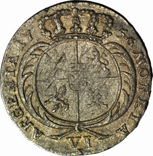 Prussian imitation of August III's Leipzig sixpence, 1756, Königsberg, rare