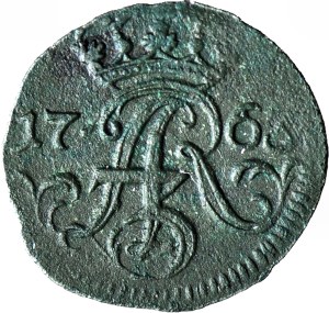 August III Sas, Szeląg 1763 Elbląg ICS, R2