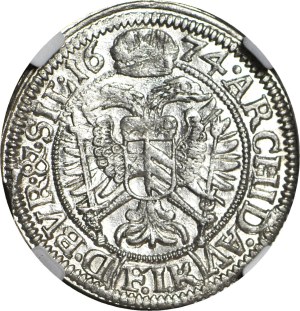 RR-, Silesia, Leopold I, 3 Krajcary 1674 FIK, Opole, mint, very rare