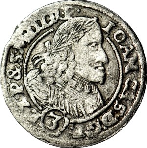 RR-, John II Casimir, 3 krajcary 1658, Opole, narrow bust, very rare