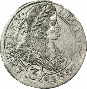 RR-, Silesia, Leopold I, 3 krajcars 1665 FBL, Klodzko, very rare