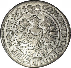 R-, Silesia, Olesnica Princes, Sylvius Frederick, 6 krajcars 1674 SP, Olesnica, rhombuses in legend