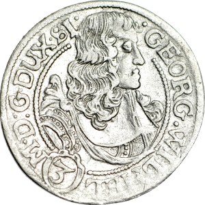 R, Silesia, George Wilhelm, last Piast, 3 krajcars 1675, Brzeg, last year of minting