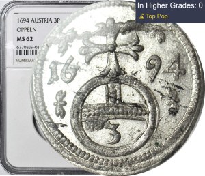 Silesia, Leopold I, Greszel 1694, Opole, minted
