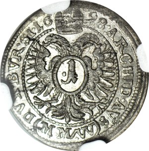 Silesia, Leopold I, 1 krajcar 1699 MM/W, Wrocław, minted