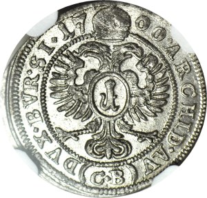 Silesia, Leopold I, 1 krajcar 1700 CB, Brzeg, minted