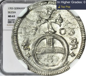 Silesia, Leopold I, Greszel 1703, Opole, minted