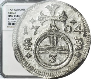 Silesia, Leopold I, Greszel 1704, Opole, minted