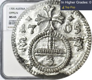 Silesia, Leopold I, Greszel 1705, Opole, minted
