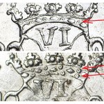 Śląsk, Fryderyk I, Wrocław, 6 krajcarów 1756 B, jeden rząd pereł, mennicze