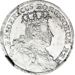 Śląsk, Fryderyk I, Wrocław, 6 krajcarów 1756 B, jeden rząd pereł, mennicze