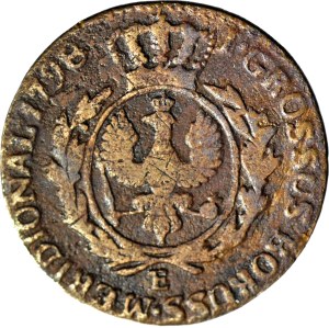 RRR-, Partition, South Prussia, 1798 E penny, Königsberg, posthumous