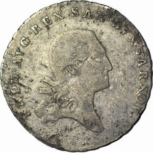 Księstwo Warszawskie, 1/6 talara 1814 IB, rzadki nominał, napis oddalony od portretu