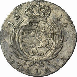Duchy of Warsaw, 1/6 thaler 1814 IB, rare denomination, inscription away from portrait