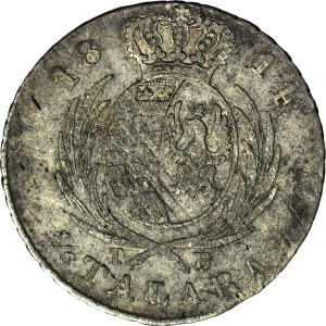 Duchy of Warsaw, 1/6 thaler 1814 IB, rare denomination, inscription close to portrait