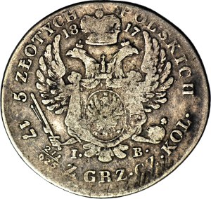 Kingdom of Poland, Alexander I, 5 gold 1817 IB, Warsaw, beaks closed