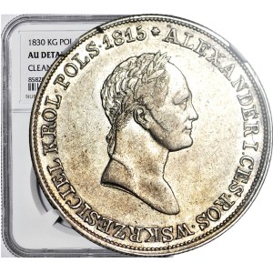 R-, Królestwo Polskie, Aleksander I, 5 złotych 1830 KG, najrzadsze, Berez. 15 zł
