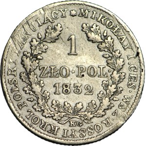 R-, Królestwo Polskie, Aleksander I, 1 złoty 1832, mała głowa