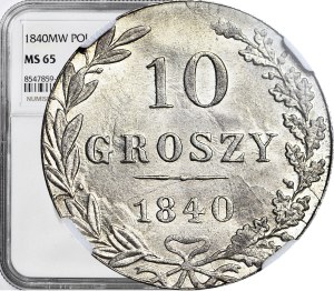 Kingdom of Poland, 10 groszy 1840, minted