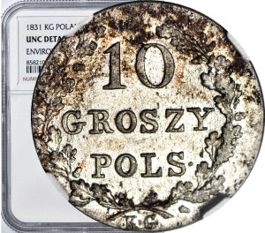 November Uprising, 10 pennies 1831, eagle's paws bent, minted