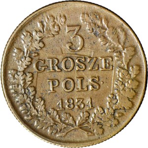 November Uprising, 3 pennies 1831, double-sided SPIRIT