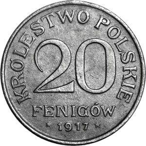 RR-, Kingdom of Poland, 20 fenig 1917 FF, 