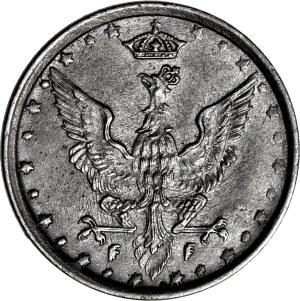 RR-, Kingdom of Poland, 10 fenig 1917 FF, DESTRUKT - DOUBLE DIE obverse