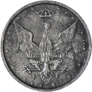 RRR-, Kingdom of Poland, 10 fenig 1917 FF, MONSTRIAL DOUBLE DIE
