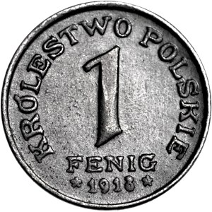 Kingdom of Poland, 1 fenig 1918, minted