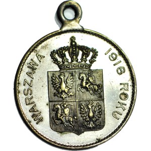 Medal 1916, Na pamiątkę Konstytucji 3 Maja 1791, mosiądz, rzadki z uchem, piękny