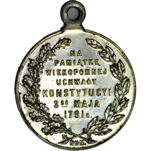 Medal 1916, Na pamiątkę Konstytucji 3 Maja 1791, mosiądz, rzadki z uchem, piękny