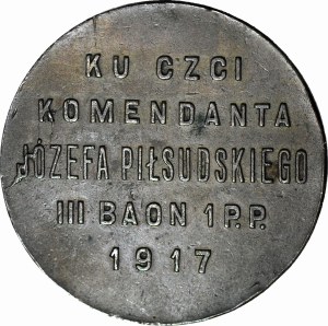 RRR-, Medal 1917, 46mm, Resurrectionist of the Polish Army, In Honor of Commander J. Pilsudski, III BAON 1 P.P., EXTREMELY RARE