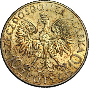 10 gold 1932, Head, Warsaw, beautiful patina