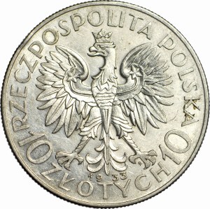 10 gold 1933, Head, perimeter