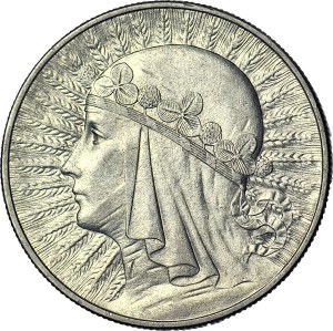 10 gold 1933, Head, perimeter