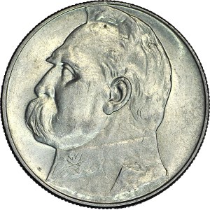 10 złotych 1937, Piłsudski, rzadszy rocznik, menniczy