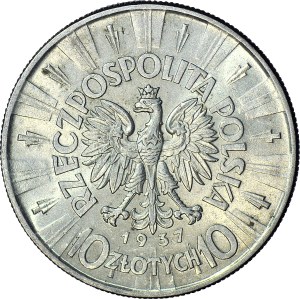 10 gold 1937, Pilsudski, rarer vintage, minted