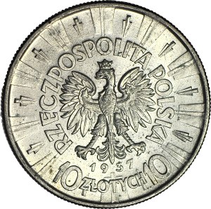 10 gold 1937, Pilsudski, rarer vintage, minted