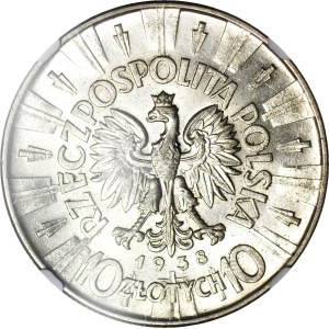 10 złotych 1938, Piłsudski, menniczy