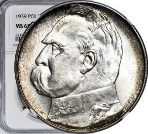 10 gold 1939, Pilsudski, EXCELLENT