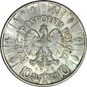 10 gold 1939, Pilsudski, mint, beautiful