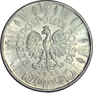 10 złotych 1939, Piłsudski, menniczy, piękny