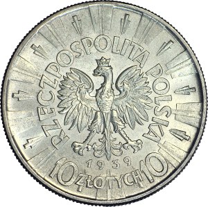 10 gold 1939, Pilsudski, mint, beautiful