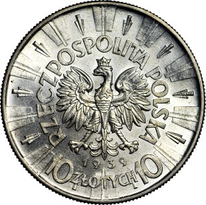 10 gold 1939, Pilsudski, mint, beautiful