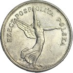 5 złotych 1928 Nike, ze znakiem, Warszawa, mennicze, wspaniale